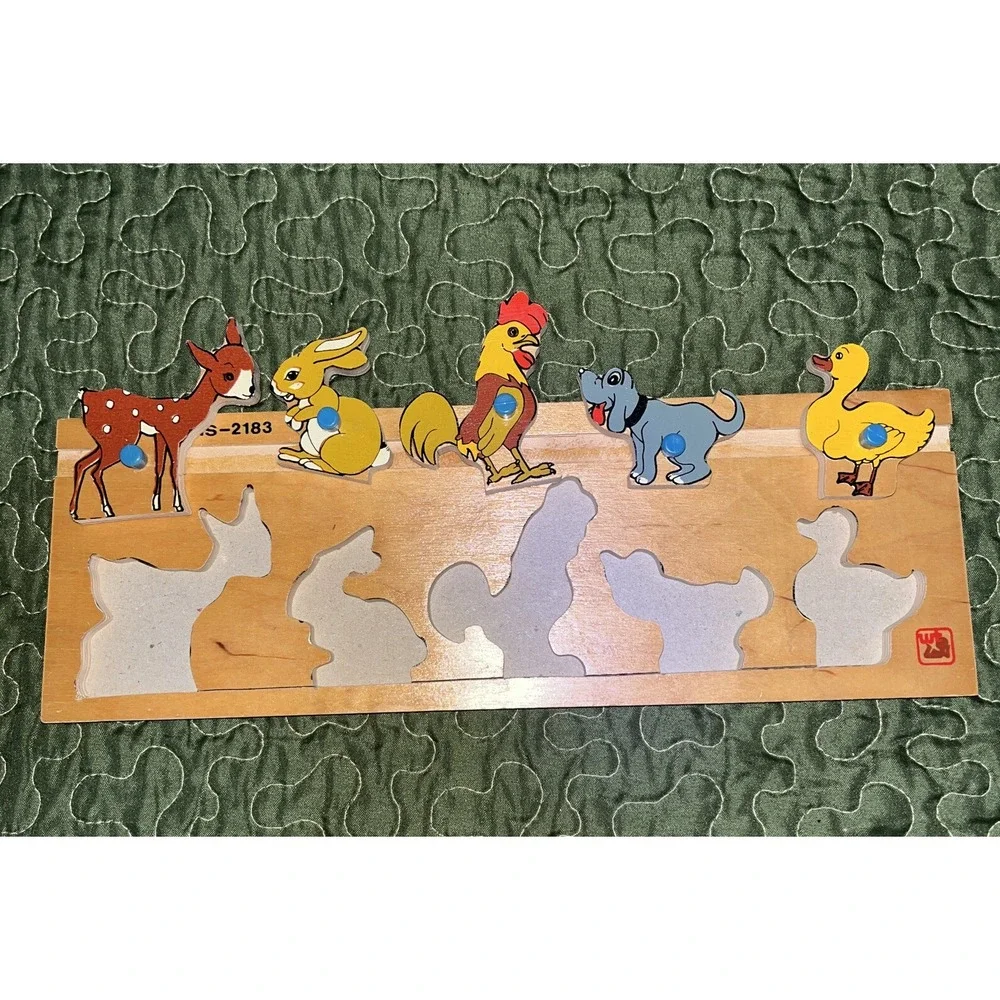 Steinmeier Toys Vintage Wooden Puzzle Farm Animals‎ With Pegs